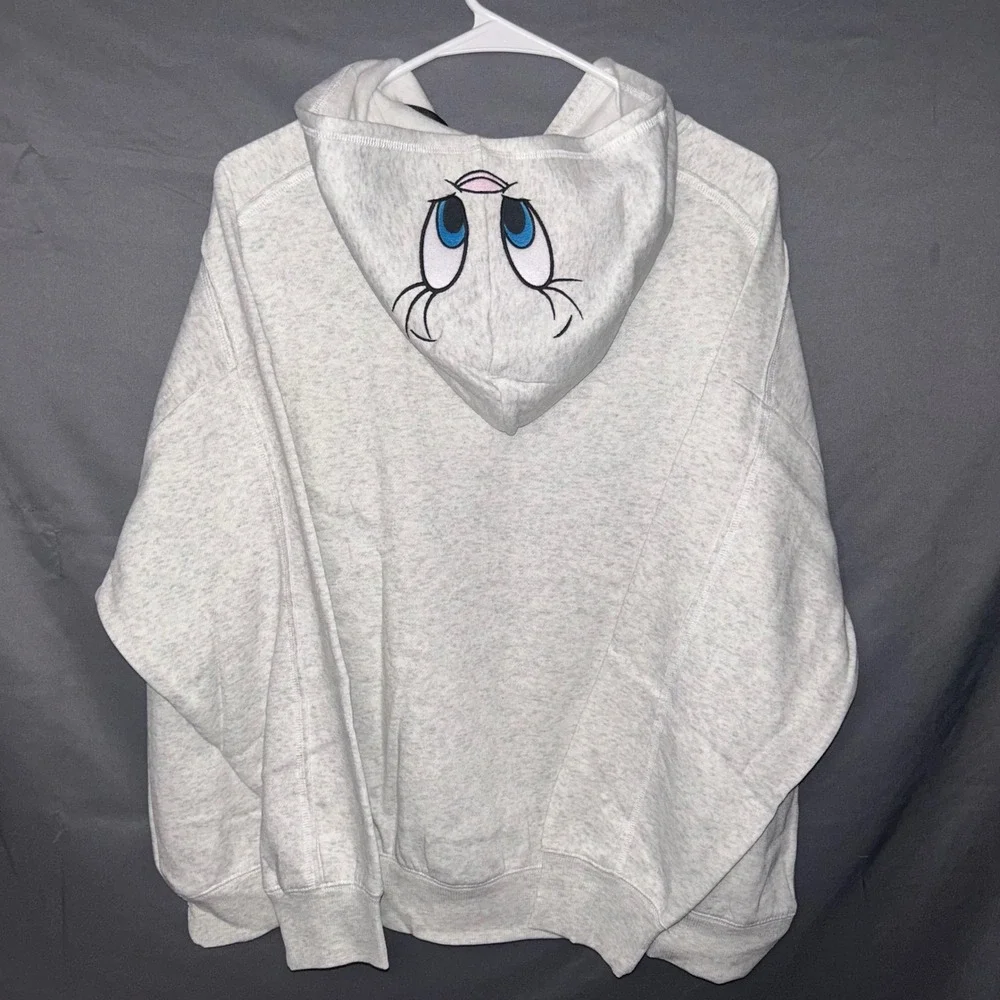Justice Looney Tunes Tweety Bird Heather Gray Glitter‎ Hoodie XL Plus 16P/18P